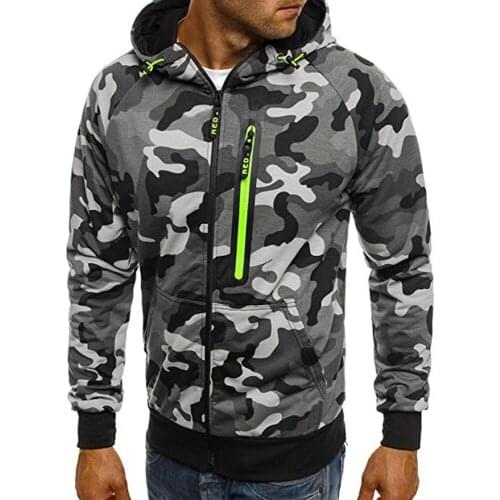 Spring Mens Camouflage Jackets Hooded Coats Casual Zipper Sweatshirts Male Tracksuit Fashion Jacket Mens Clothing Outerwear
