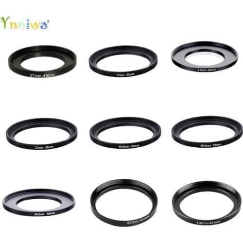 10pcs 37-49 37-52 37-55 37-58 40.5-52 40.5-55 40.5-58 43-46 43-49 72-82mm Metal Step Up Rings Lens Adapter Filter Set