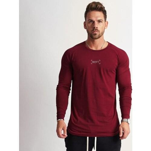 Brand Mens Gym Casual Breathable Fitness Fashion Long Sleeve Bodybuilding Sports Autumn and Winter Trend Slim O-Neck T Shirt