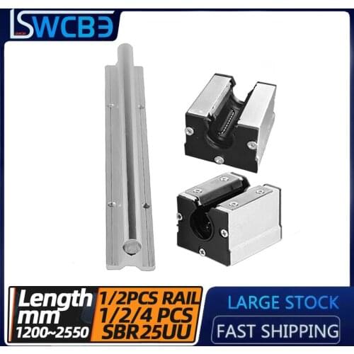 Open box type linear guide slider, SBR25 rail, Dustproof, dustproof+pressure plate L=1200-2550mm，Woodworking track