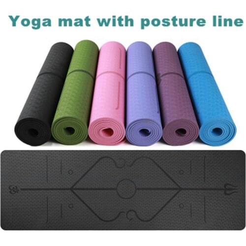 2020 New Yoga Mat with Posture line For Beginner Environmental Fitness Gymnastics Mats gym mat flooring sport fitness mats