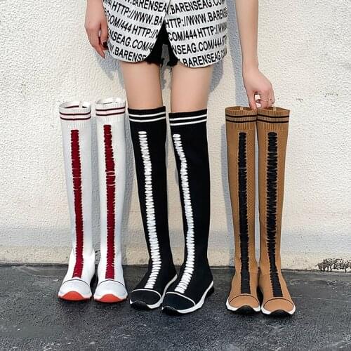 New Women Boots Lace Up Over-the-knee Boots Warm Women Shoes Rome Style Knee-high Boots Female Winter Boots Plus Size 35-43