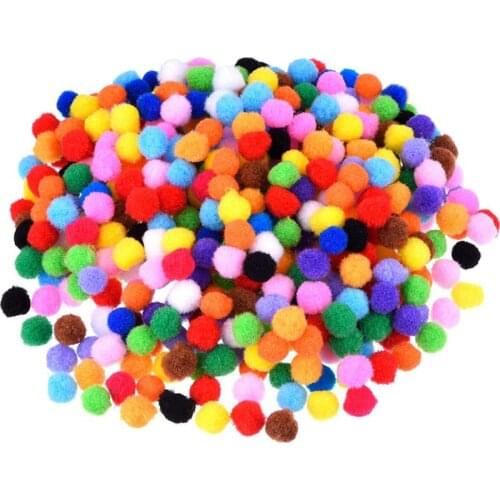 Pompoms for Craft Making and Hobby Supplies 500 Pieces 1 cm Assorted Colors