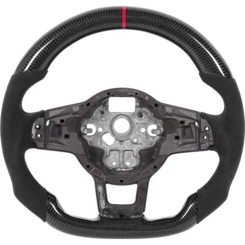 Steering Wheel Suede Fit for Mk7/Mk7.5 GTD/R 2013 2014 2015 2016 2017 2018 2019 2020 Carbon Fiber Red Stitching