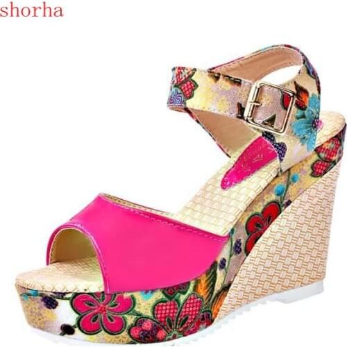 New Fashion Women Sandals Summer Wedges Womens Sandals Platform Lace Belt Bow Flip Flops Open Toe High-heel Size 35-39