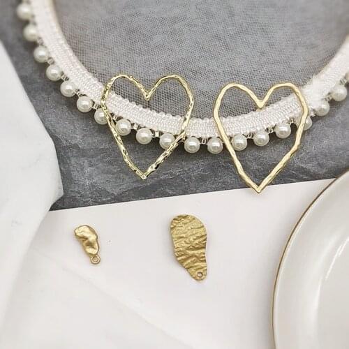 DIY earrings earrings accessories Frosty and elegant golden irregular shape big love handmade earrings earring materials