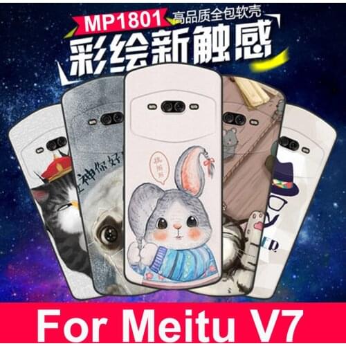 Silicone coque For Meitu V7 MP1801 case MeituV7 cover clear Painted soft phone case For Meitu V7 V 7 Protective housing shell