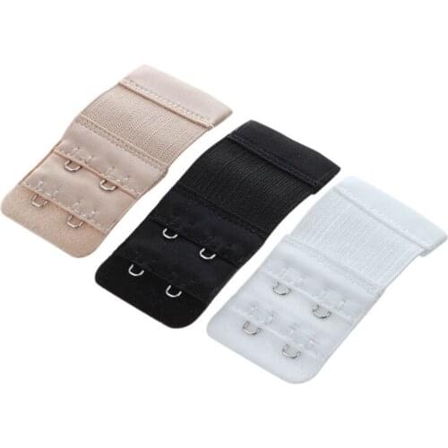 SODIAL(R) 3 Pcs Lady Assorted Color 2-Row Hooks Eye Tape Bra Strap Extender