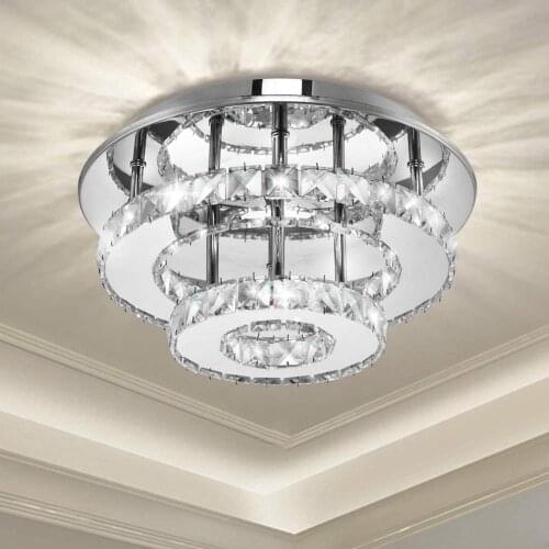 Modern LED Crystal Lamp Flush Mount Ceiling Lights Fixture For Living Room Cristal Lustre Lighting Ceiling Fix