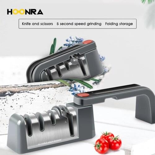 HOONRA Knife Sharpener Professional Whetstone Kitchen Sharpening Stone Tungsten Steel Handheld Folding Grinder Chef Tool