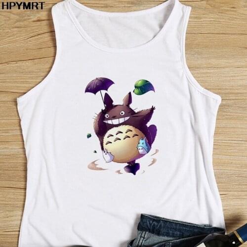 Totoro Kawaii Anime Women Vest Tank Tops Harajuku Tshirt Sleeveless Clothing Camisole Female Cute Cartoon Graphic Tee Streetwear