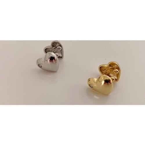 U-Magical Statement Love Heart Gold Silver Color Metal Clip Earrings for Women Stylish Double Sided Earring Jewelry Pendientes