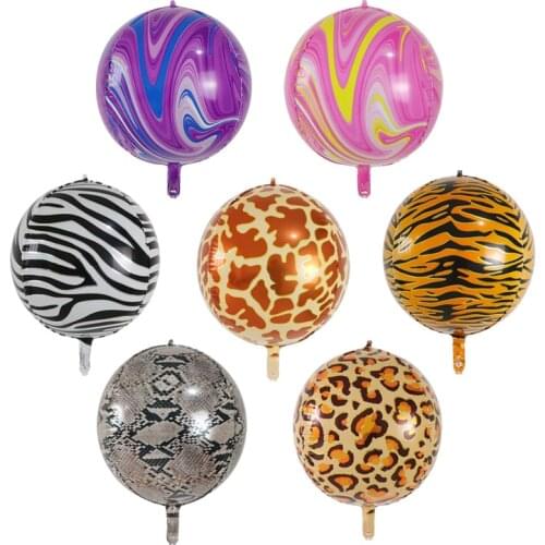 20pcs 4D Animal Pattern Foil Balloons Zebra, Tiger for Wedding Theme Party Celebration Ballons Birthday Decorations Air Balon