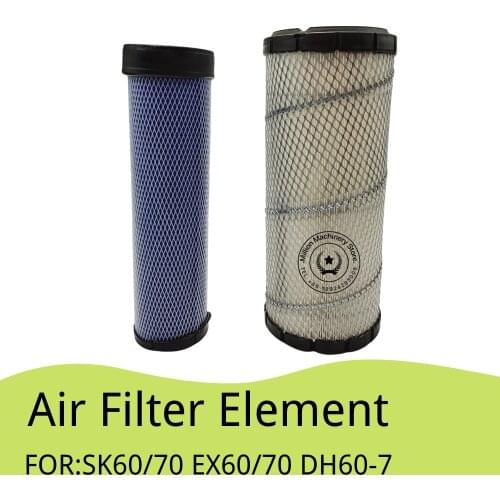 Air Filter of Excavator for SK60/70 EX60/70 DH60-7 EX60-5 ZX60USB-3F CAT303.5E/305.5E