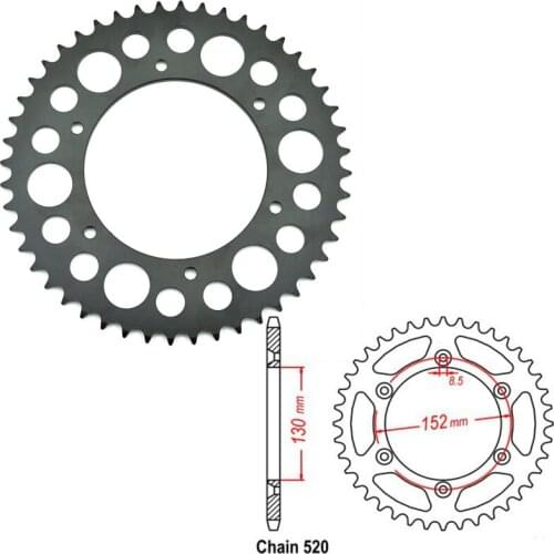 520 48T 51T Motorcycle Rear Sprocket For BMW G450 XK 08-10 G450 X Street Lega 09