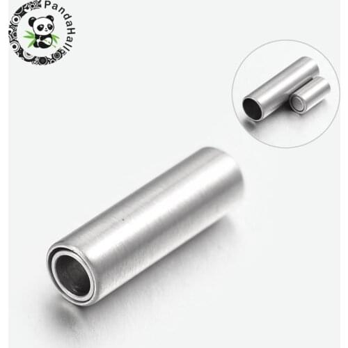 15Set 304 Stainless Steel Magnetic Clasps Column Magnetic Clasps for Bracelet Necklace Jewelry Making Findings 16x5mm Hole: 3mm