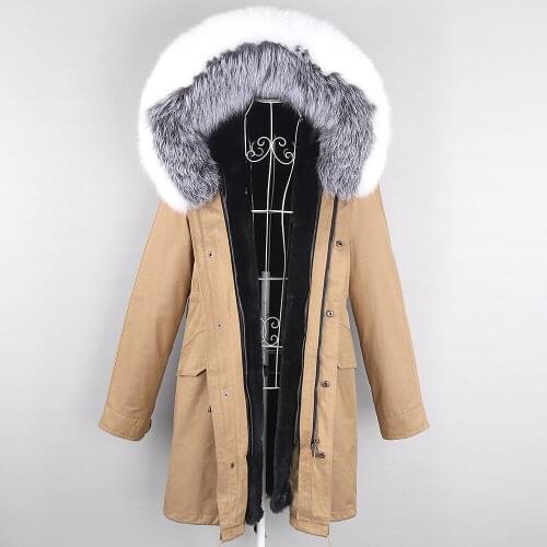 2020 New Women Winter Jacket Long Coat Big Natural Raccoon Fur Collar Thick Faux Fur Liner Detachable Fashion Parkas