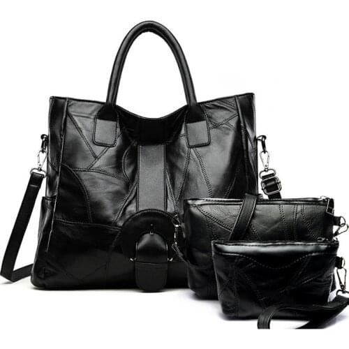 Women Handbag Composite Bag Fashion Mother Bag 3 Pcs/set Female Bags Simple Large-capacity Retro Shoulder Bag Womens Handbags