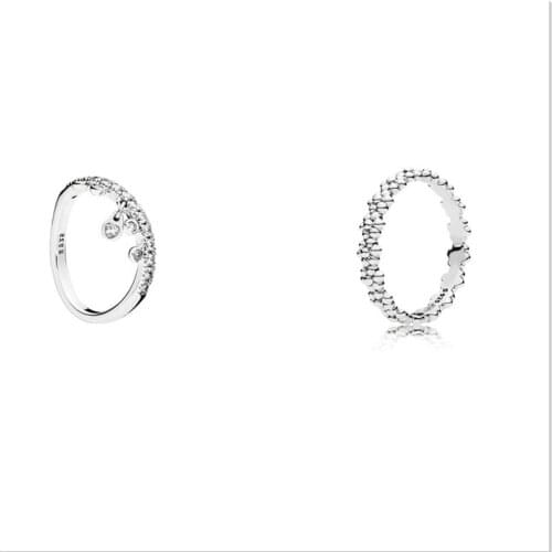 Fashion Sterling Silver 925 Female pandora Ring Retro Style SimPle Women Wedding Engagement Band Ring Love