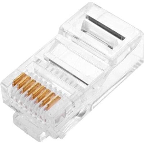 10pcs RJ45 Ethernet Cables Module Plug Network Connector for UTP Cat5 Cat5e Network Cable Crystal Heads 8P8C