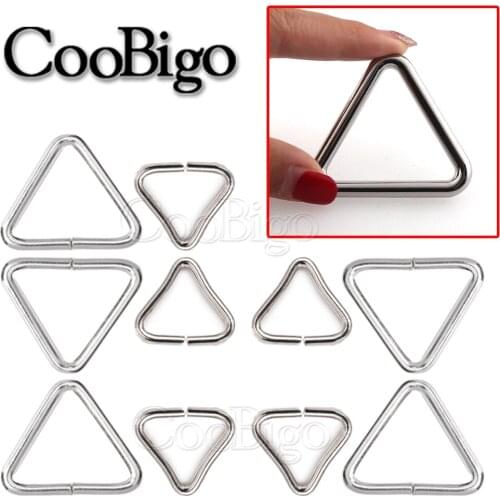 20pcs Metal Triangles Buckles Ring Sliver 14mm/19mm For Garment Webbing Safety Strap Outdoor Backpack Accessories