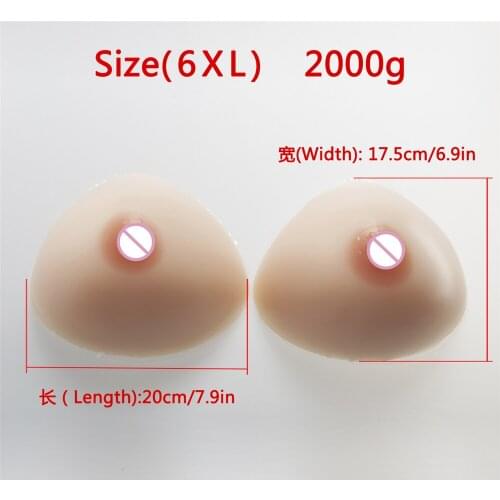 2000g/pair Artificial Triangle Breast Forms Mastectomy Silicone Boobs Crossdresser Shemale Fake Breast Enhancer 42E/44DD/46D