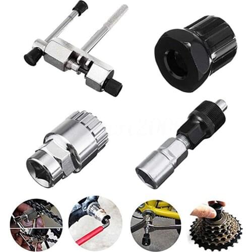 4 PCS Bicycle Repair Tool Sets Kits Chain Crank Wheel Extractor Pedal Remover Puller Tool Outdoor Cycling MTB Bike Axle Remover
