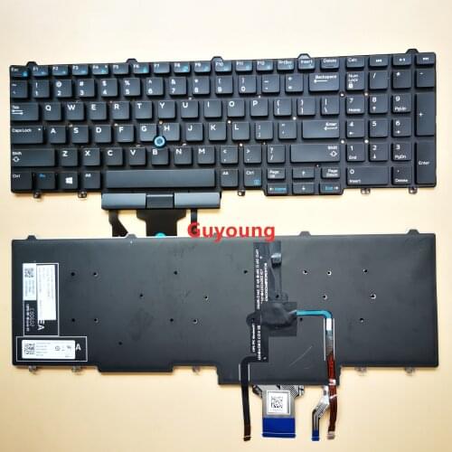 For Dell Latitude E5550 E5570 Precision 7710 Stick Pointer Laptop US English Keyboard with backlight