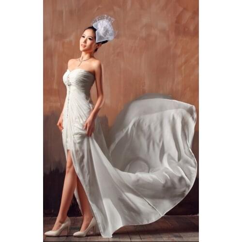 Free shipping prom 원피스 short elegant open back beaded chiffon bandage maxi long evening graduation Bespoke Wedding Dresses