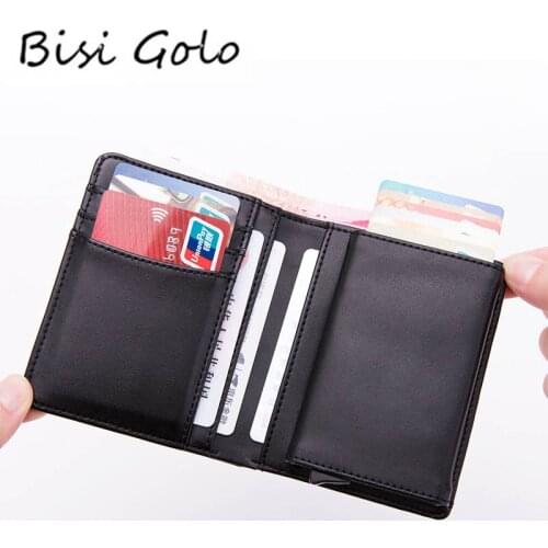 BISI GORO Vintage Men Wallet Genuine Leather Male Multifunctional Cowhide Male Purse Coin Pocket Photo Card Holder Short Wallets