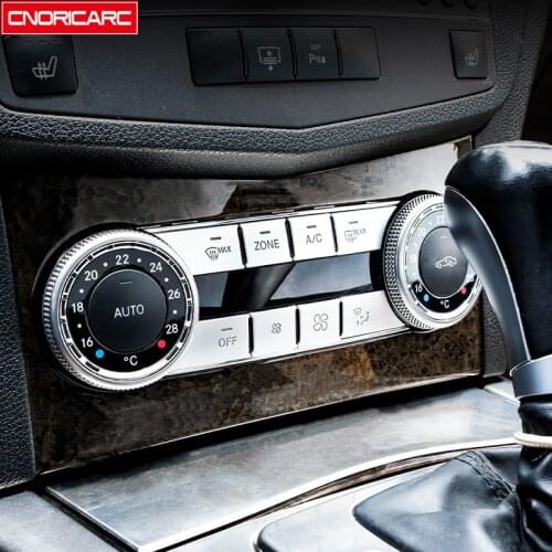 Center Console Air Conditioning Volume Buttons Sequins Decoration Multimedia Trim Decals For Mercedes Benz W204 C Class 2007-14