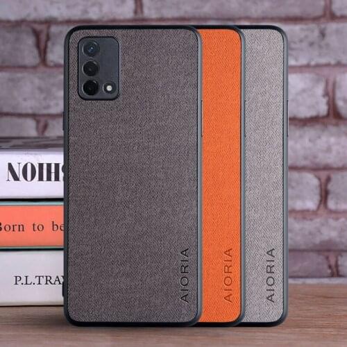 Case for Oppo A74 4G coque Luxury textile Leather skin soft TPU hard PC phone cover for oppo a74 4g case funda