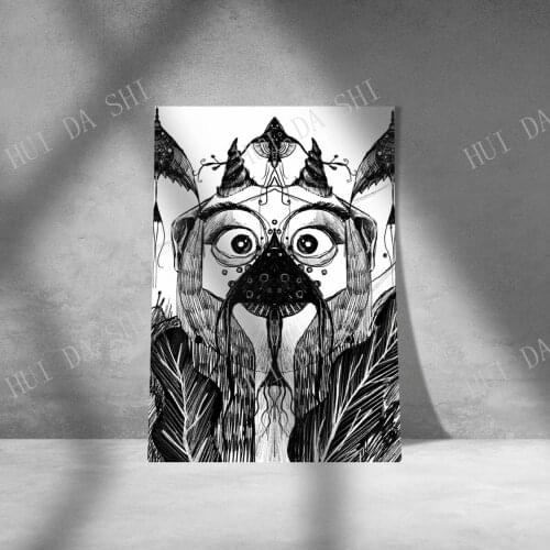 Pencil style digital illustration, represents a fantastic and surreal animal, queen of the stingrays