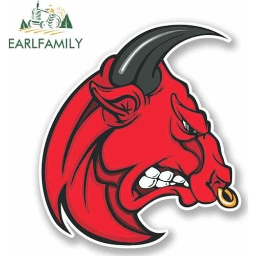 EARLFAMILY 13cm x 13cm for Angry Red Spanish Bull Anime Funny Car Stickers RV VAN 3D DIY Fine Decal Bumper Trunk Truck Graphics