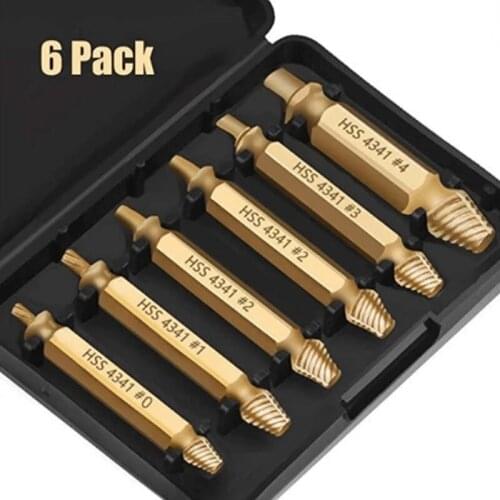 4/5/6Pcs Screw Extractor High Speed Steel High Hardness Anti-corrosion Screw Remover