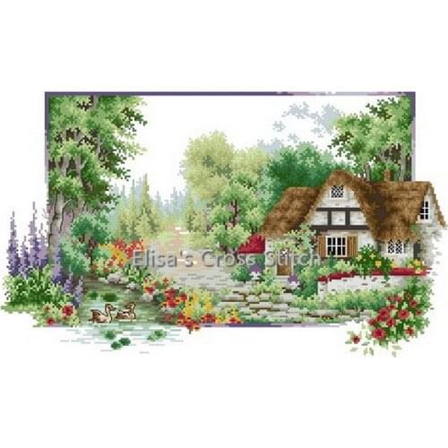 SJ023B Stich Cross Stitch Kits Craft Packages Cotton Seasons Painting Counted China DIY Needlework Embroidery Cross-Stitching