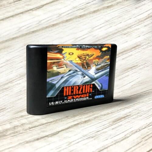 Herzog Zwei - EUR Label Flashkit MD Electroless Gold PCB Card for Sega Genesis Megadrive Video Game Console