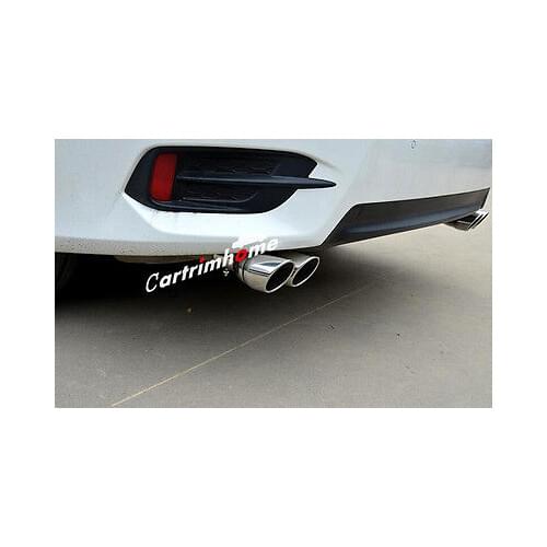 Stainless Tail Pipe Exhaust Pipe Cover 2pcs For Honda Civic 4dr Sedan 2016-2017