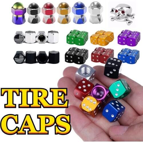 4pcs Aluminum Tire Valve Stem Caps for Auto Bike Motorcycle Hexagon Valve Covers for US Valves Car-styling Parts Accessories