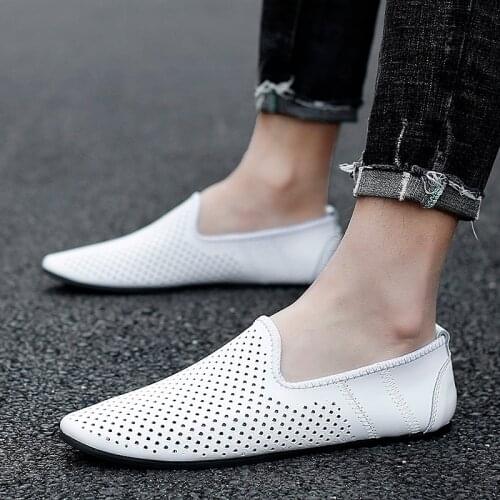 Loafers Men summer Breathable Casual Shoes Classic Slip On Sneakers outdoor hollow hole Male Driving Shoes For Men flats