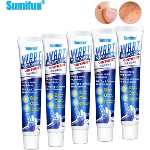 Sumifun 5Pcs Warts Removal Ointment Body Tags Treatment Cream Foot Care Cream Skin Tag Remover Foot Corn Removal Plantar Warts