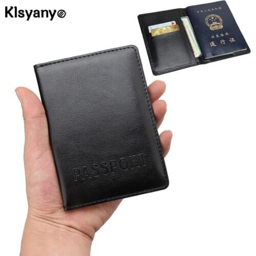 Russia France PU Leather Passport Cover with Credit Card Holder Protector Cover Case Porte Carte Bancaire Etui Carte Bancaire