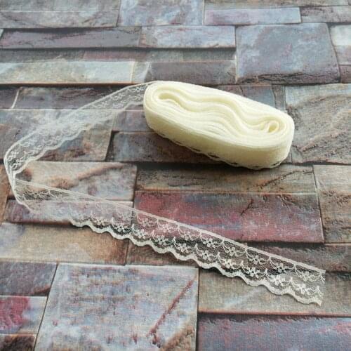 Wholesale 10 yards 22mm Width Beige Lace Ribbon Embroidery Lace DIY Jewelry Decoration Clothing Accessories