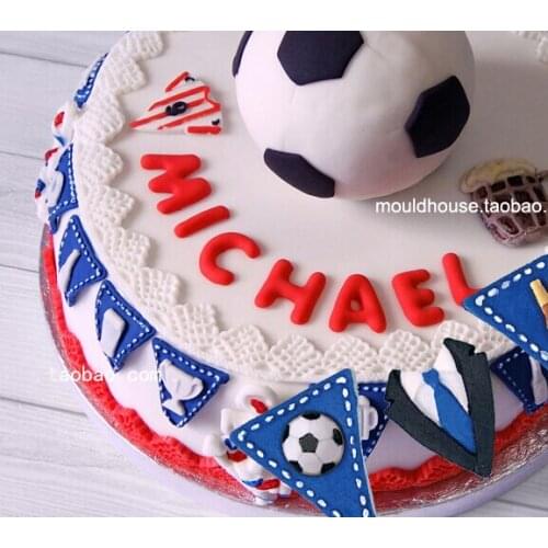 Wholesale Silicone mold K239 Sports Football Golf flag shape Decoration Fondant cake mould Baking mold