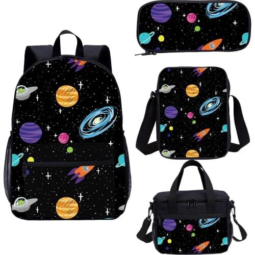 Customizable Bags for Boy and Girl Cool Fashionable Child 4 Pcs School Backpack Set Primary School Designer Satchels Bag