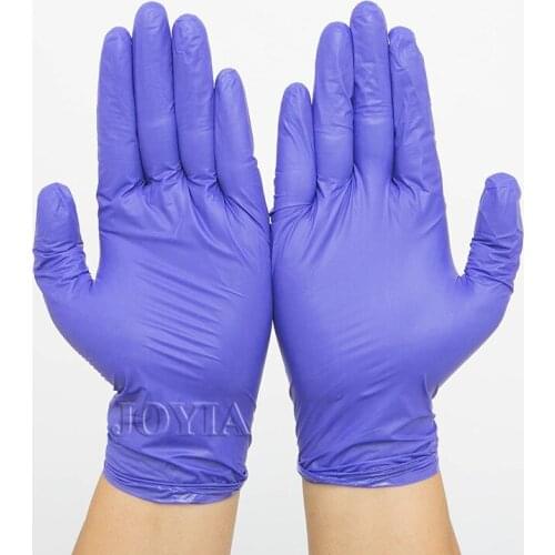 Purple Disposable Gloves 100 Powder-Free Latex Free S M L Home Work Outdoor Single Use Only Nitrile Vinyl Blend Elastic Gloves