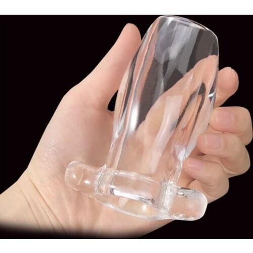10*5.5cm Clear Huge Hollow Anal Plug Silicone Prostate Massage Large Anus Speculum Dilator Butt Plug Anal Sex Toys