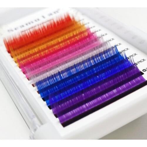 Lash extension color individual eyelashes extension soft natural mix color makeup maquiagem faux cils