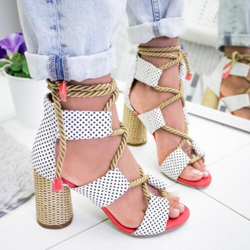 High heels sandals women 2021 new fashion breathable wedges shoes woman lace-up women shoes sandals female zapatos de mujer