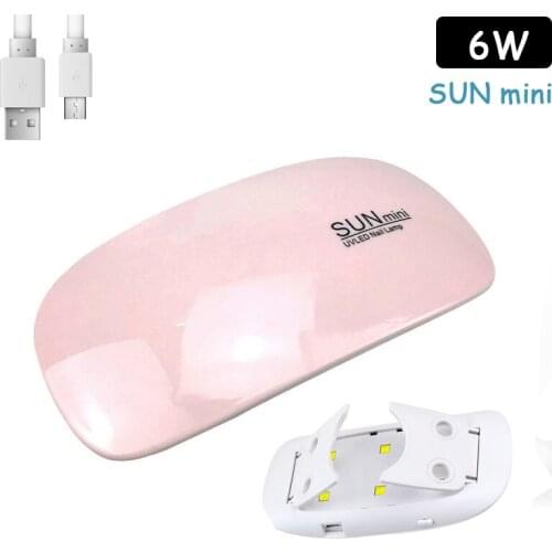 HOT SUNmini 6W Portable Smart Nail Lamp Used For Drying Gel Polishing Fluid 45s/60s Two Timer Automatic Manicure Machine
